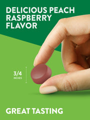 Vegan peach raspberry flavored gummies lifestyle shot