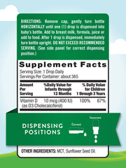 Close-up of Nature's Truth Vitamin D Drops bottle front