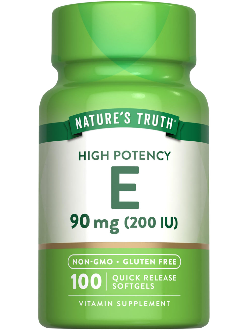 Nature's Truth Vitamin E Softgels bottle label