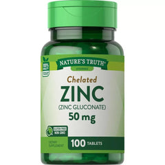Nature's Truth Zinc 50 mg Chelated bottle label