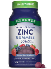 Nature's Truth Zinc Gummies for Adults bottle with Mixed Berry flavor