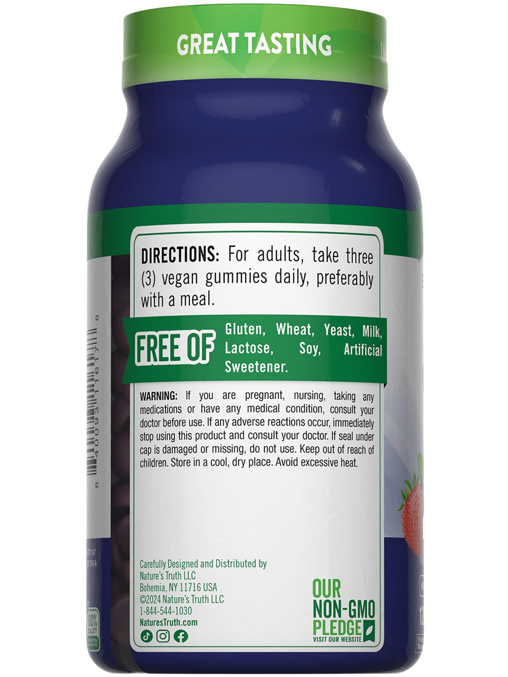 Healthy lifestyle concept with zinc gummies and berries