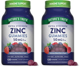 Nature's Truth Zinc Gummies for Adults bottle and packaging