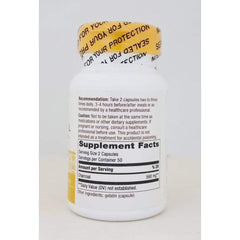 Bottle back label of Nature's Way Activated Charcoal Hi Po 100 cap