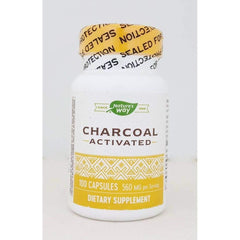 Bottle front view of Nature's Way Activated Charcoal Hi Po 100 cap