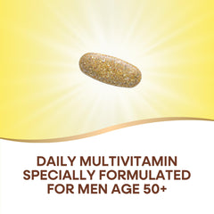 Back label with supplement facts on Nature's Way Alive! Men's 50+ Ultra Multivitamin