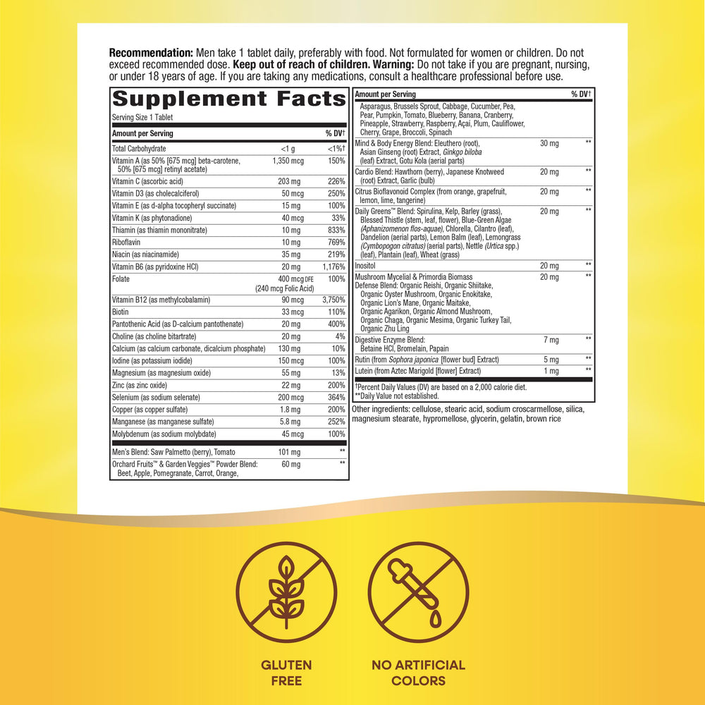 Illustration of plant-based blends on the product label