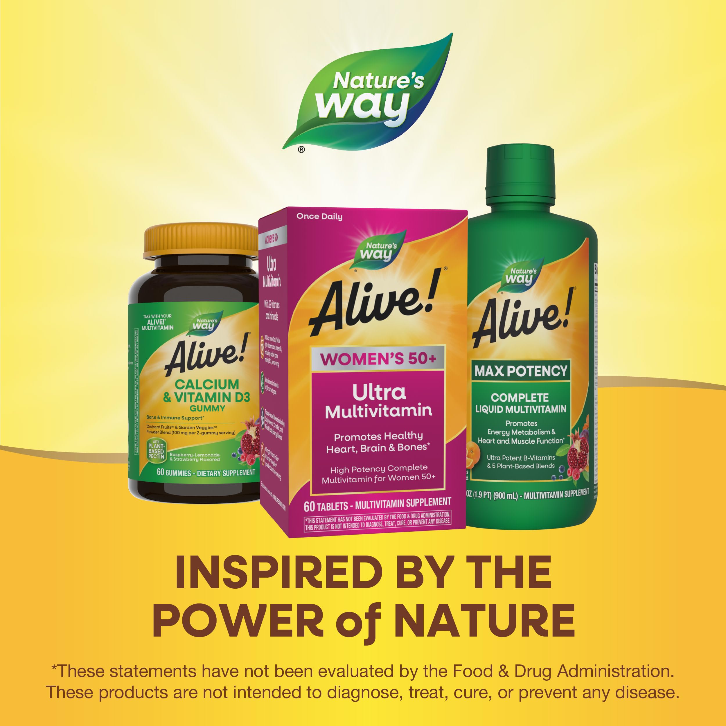 Alive! 50+ multivitamin emphasizing immune, eye, and energy support Alive! 50+ multivitamin emphasizing immune, eye, and energy support
