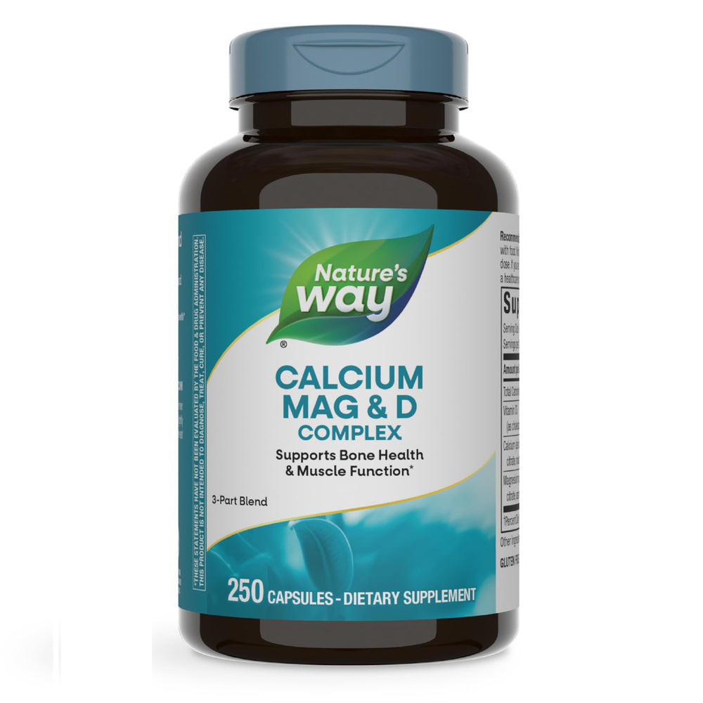 Front view of Nature's Way Calcium Magnesium D3 Complex bottle