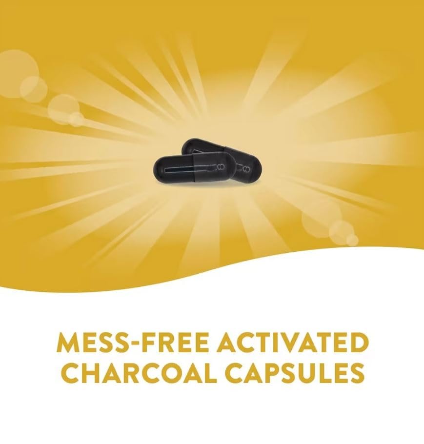 Bottle label showing activated charcoal intestinal cleanser details