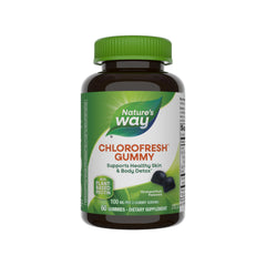 Nature's Way Chlorofresh Chlorophyll Gummies box and bottle – Orchard Fruit flavor