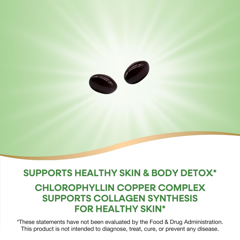 Nature's Way Chlorofresh internal deodorant concept shown with softgels.