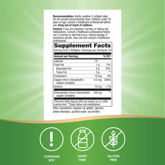 Nature's Way Chlorofresh skin support focus on capsule image.