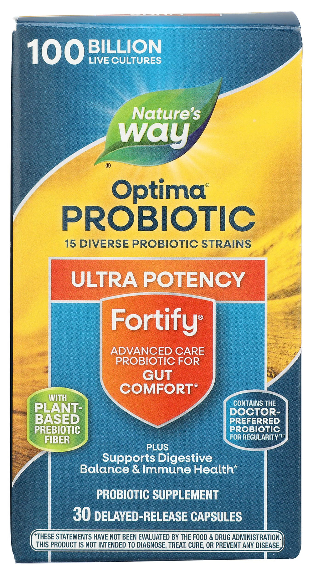 Nature's Way Fortify Optima Daily Probiotic bottle with 100B CFUs
