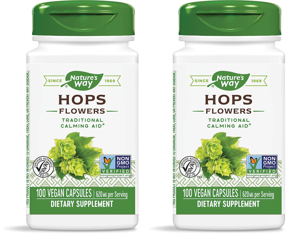 Nature's Way Hops Flowers bottle with label