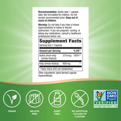 Gluten-free and vegetarian claim on the label