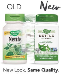 Nettle Leaf 435 mg supplement bottle with Pack of 4 packaging shown