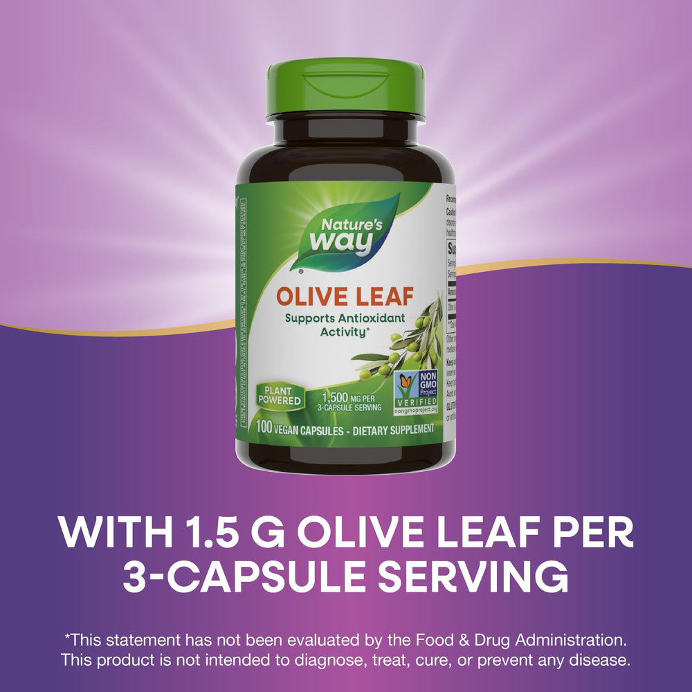 Non-GMO Project Verified olive leaf supplement packaging