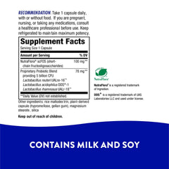 Supports healthy digestive flora with four strains of Lactobacilli and Bifidobacteria