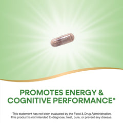 Nature's Way Rhodiola packaging mockup emphasizes Non-GMO, vegan, gluten-free attributes.