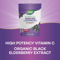 Wild cherry flavored elderberry lozenges with elderberry extract