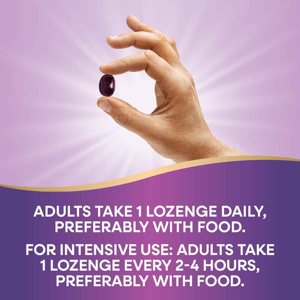 Usage note: adults may take 1 lozenge as needed up to 4 times daily