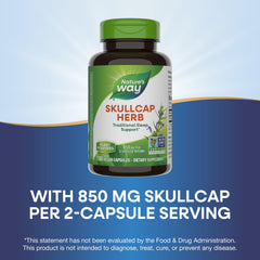 Gluten-free and vegan Skullcap supplement packaging