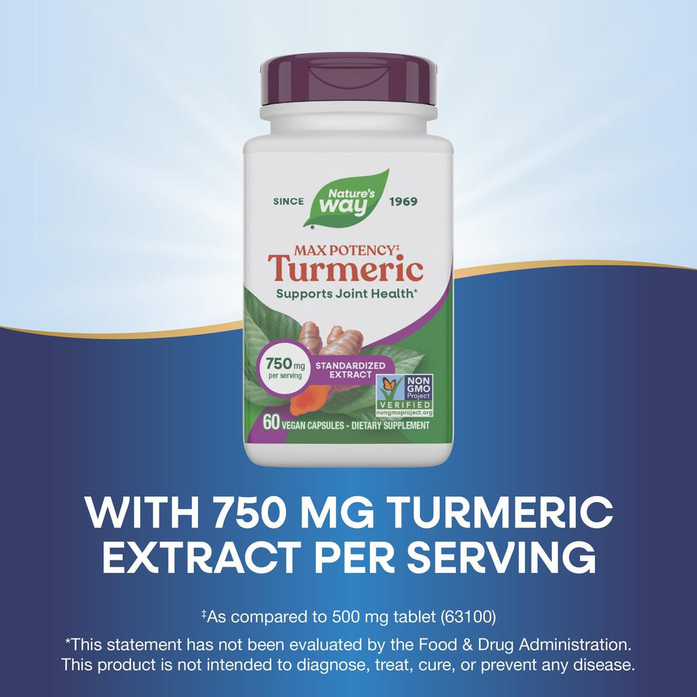 Nature's Way turmeric packaging 60 capsules
