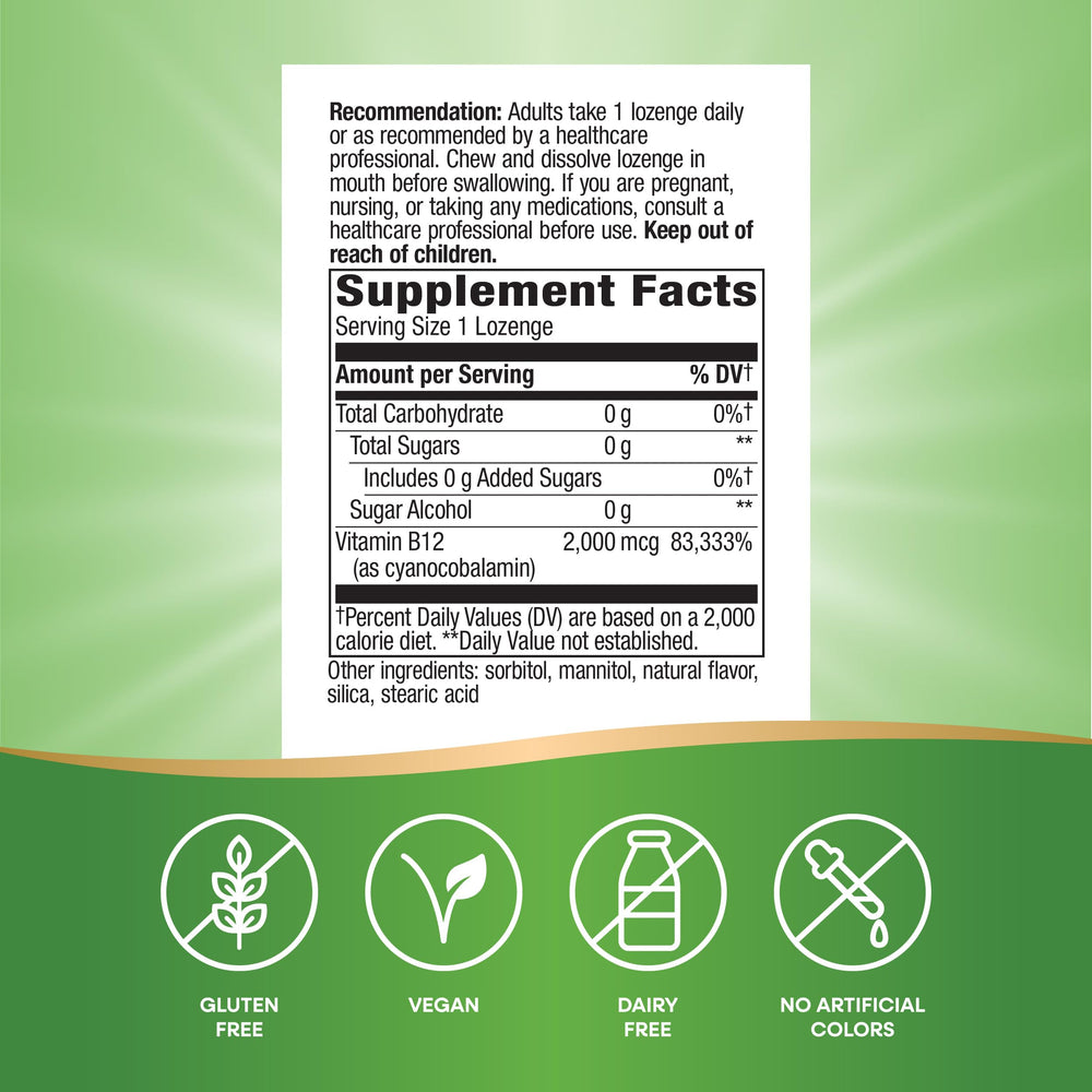 Nature's Way Vitamin B12 Lozenge 2-pack packaging