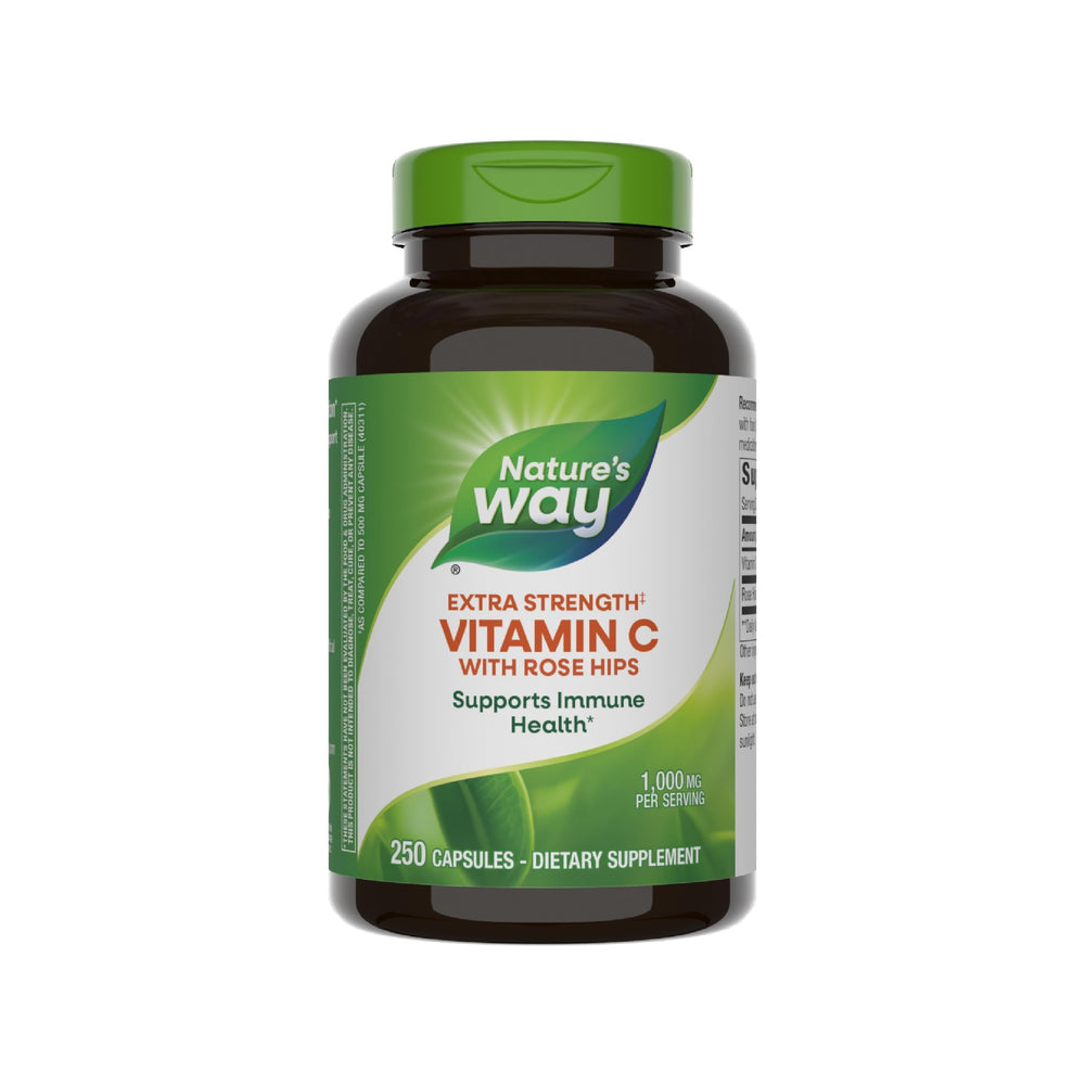 Bottle of Nature's Way Extra Strength Vitamin C with Rose Hips