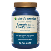 Nature's Wonder Turmeric with BioPerine bottle and 90 capsules - hero image