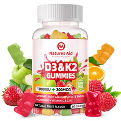 Nature's Aid D3K2 gummies front view
