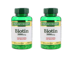 Nature's Bounty Biotin 5000 mcg bottle with 150 softgels, set of 2
