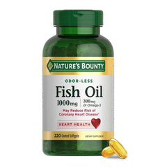 Nature's Bounty Odorless Fish Oil 220 Count bottle front label