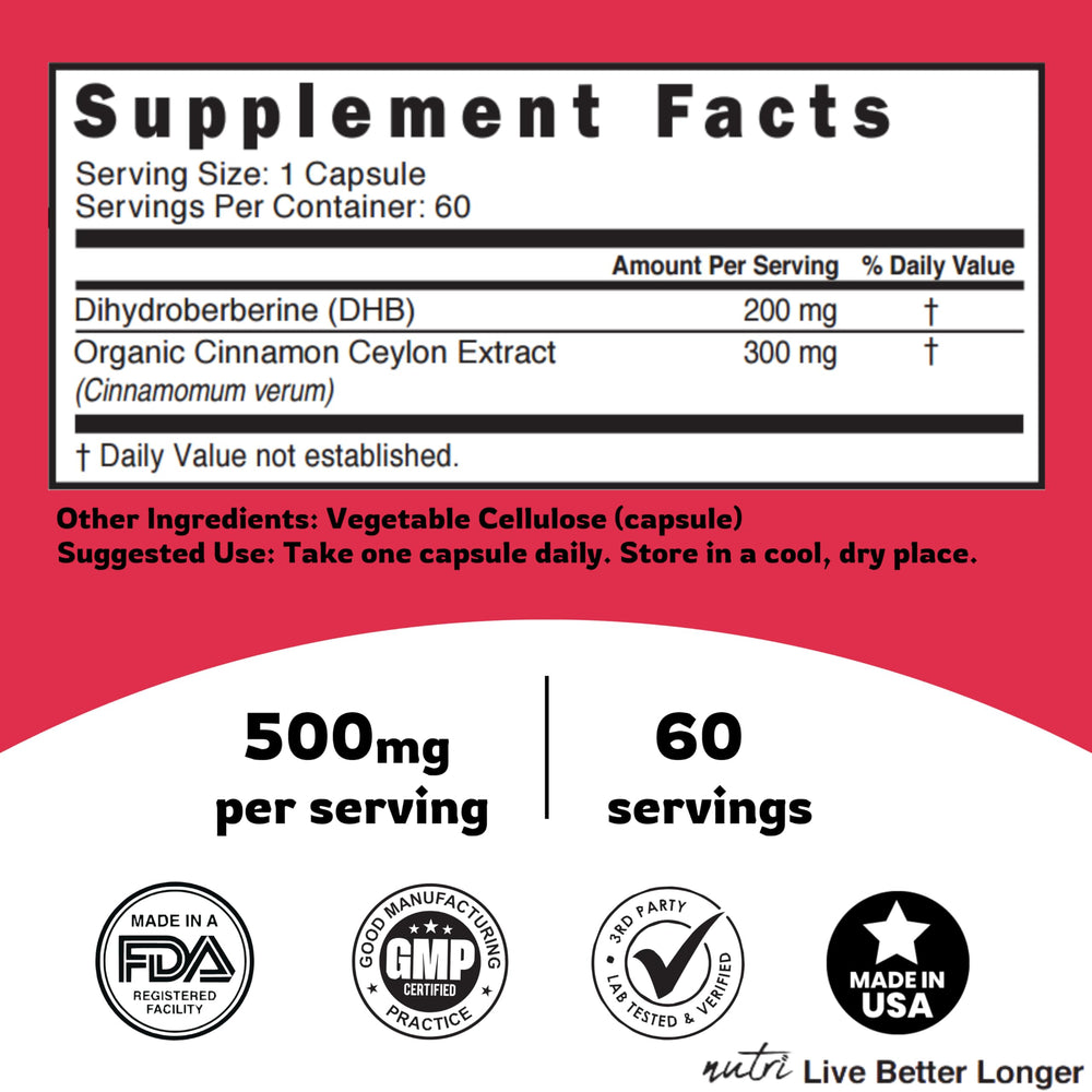 USA GMP/FDA registered facility badge on product packaging