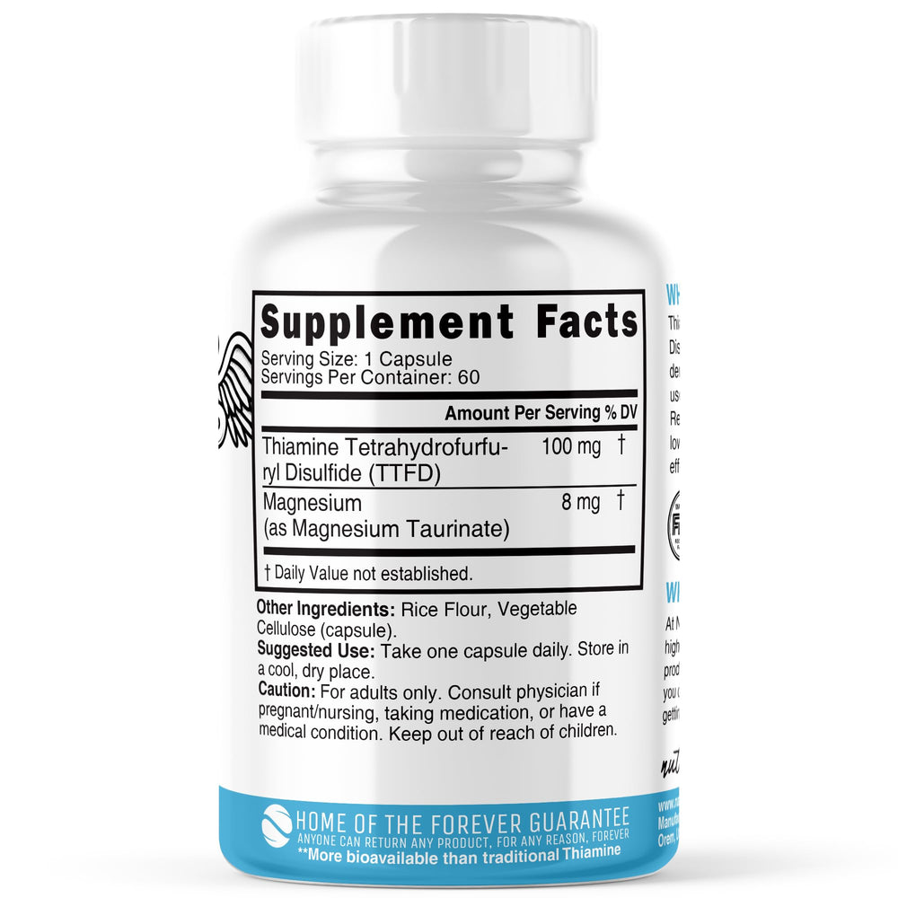 TTFD Thiamine B1 capsule close-up