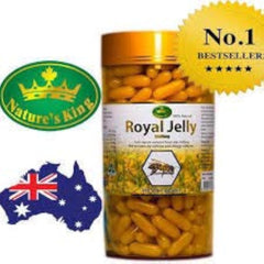 Close-up of Nature's King Royal Jelly 1000 mg bottle label