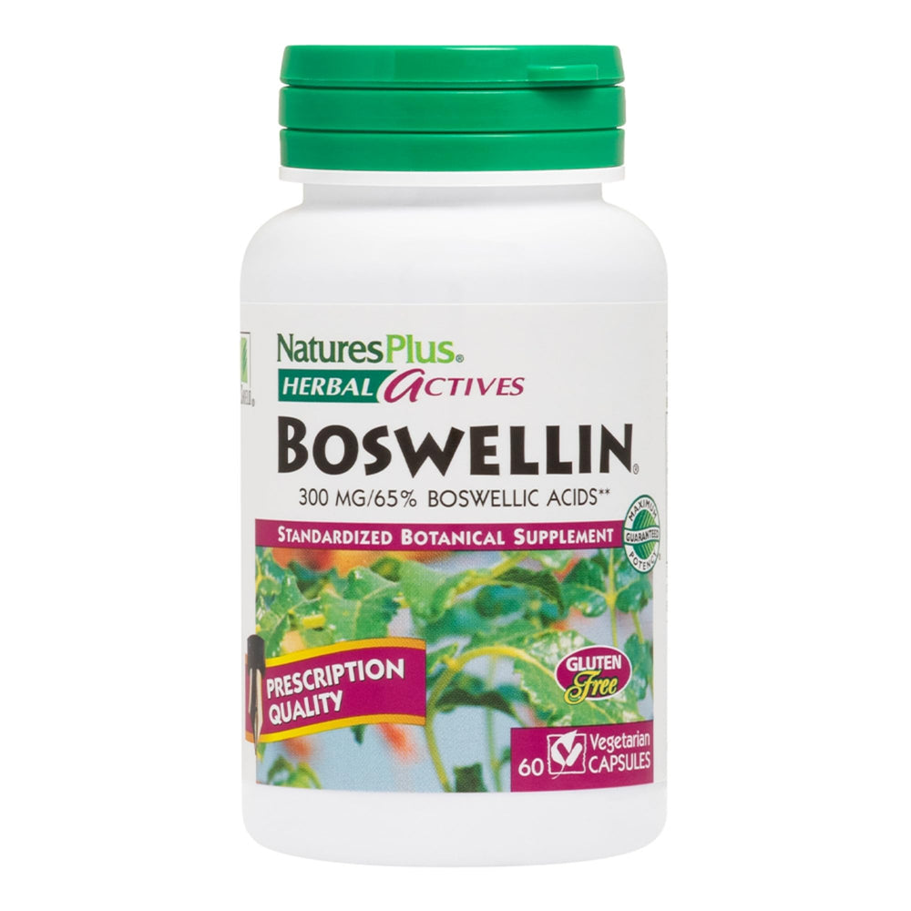 Natures Plus Boswellin 300 mg bottle label