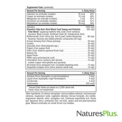 Allergen-free ingredients and supplement details