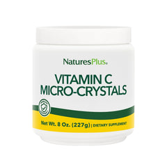 Front view of Natures Plus Vitamin C Micro-Crystals tub 8 oz unflavored powder