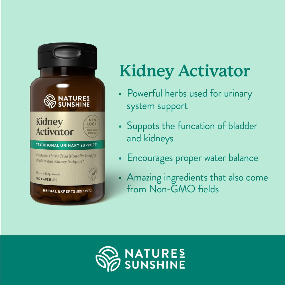 Nature's Sunshine Kidney Activator Capsules bottle label