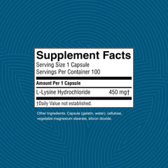 L-Lysine capsules arranged in a blister pack