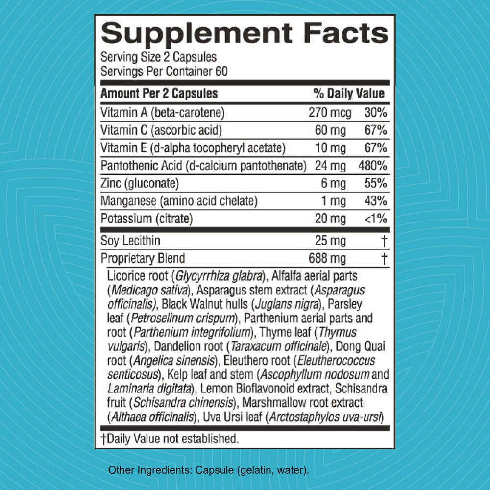 Capsules spilling from the Master Gland bottle