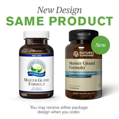 Lifestyle shot showing daily supplement routine with Master Gland