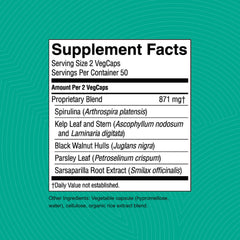 Close-up of product label detailing Thyroid Activator