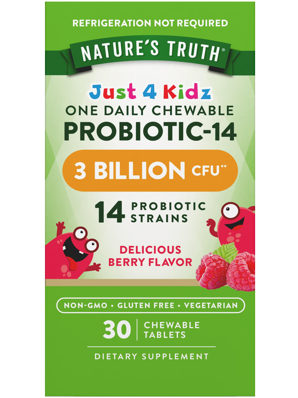 Nature's Truth Probiotics for Kids bottle with 30 berry-flavored chewables