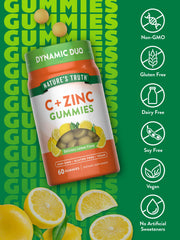 Lemon-flavored vegan gummies in bottle