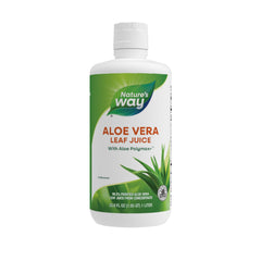 Front view of Nature's Way Aloe Vera Leaf Juice with PolyMax+ bottle