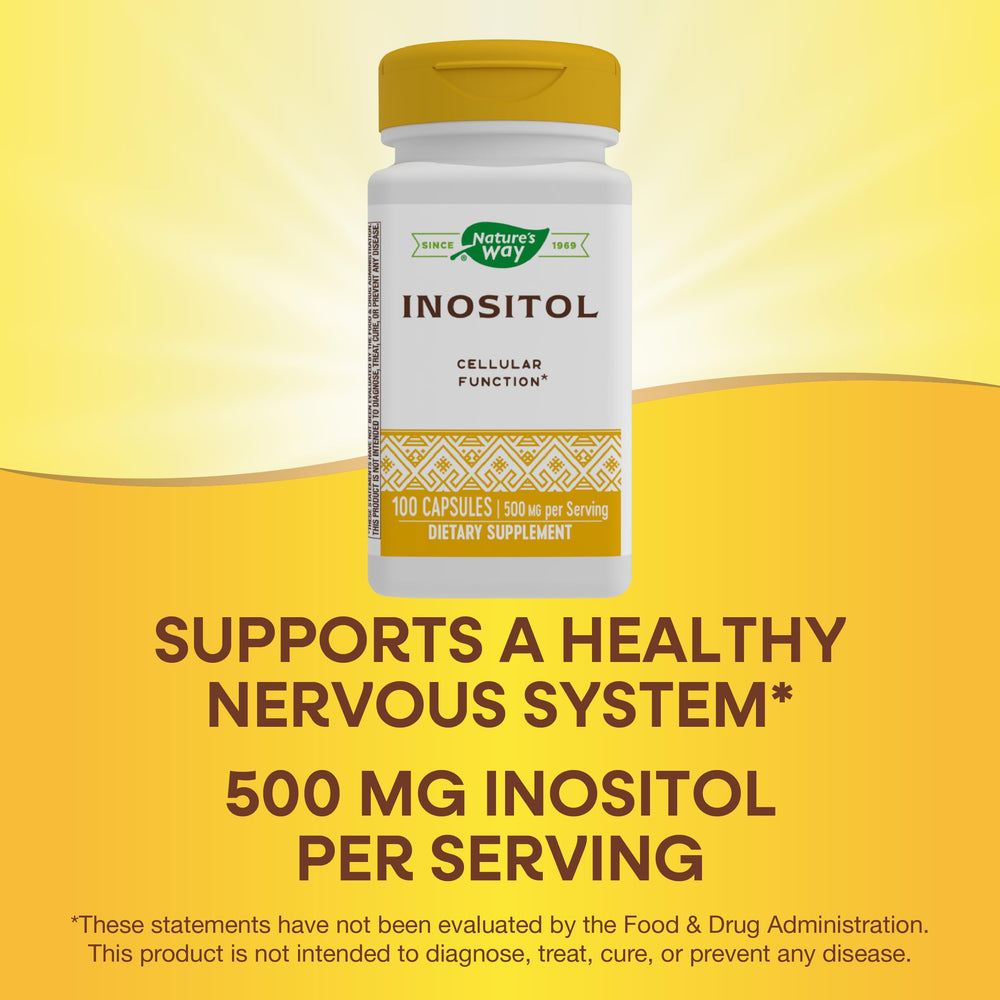 Close-up of Nature's Way Inositol bottle label