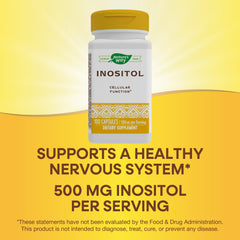 Close-up of Nature's Way Inositol bottle label